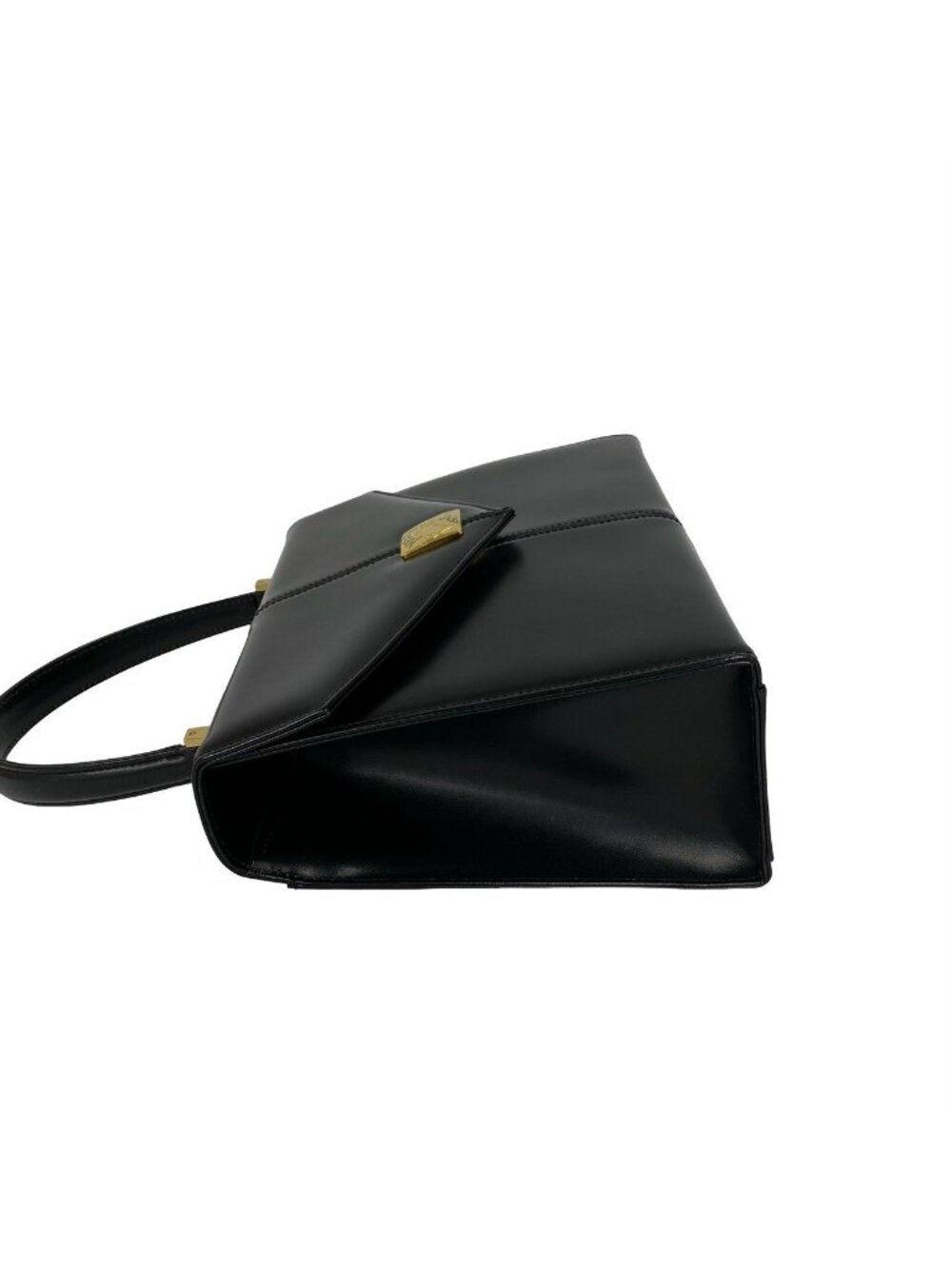 Saint Laurent Vintage YSL Logo Leather Handbag Black - Picture 5 of 10